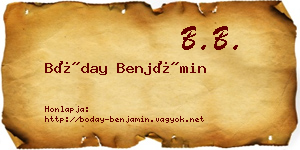 Bóday Benjámin névjegykártya