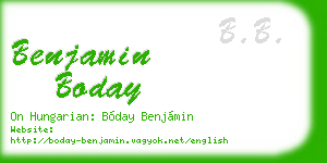benjamin boday business card