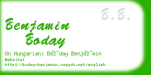 benjamin boday business card